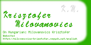 krisztofer milovanovics business card